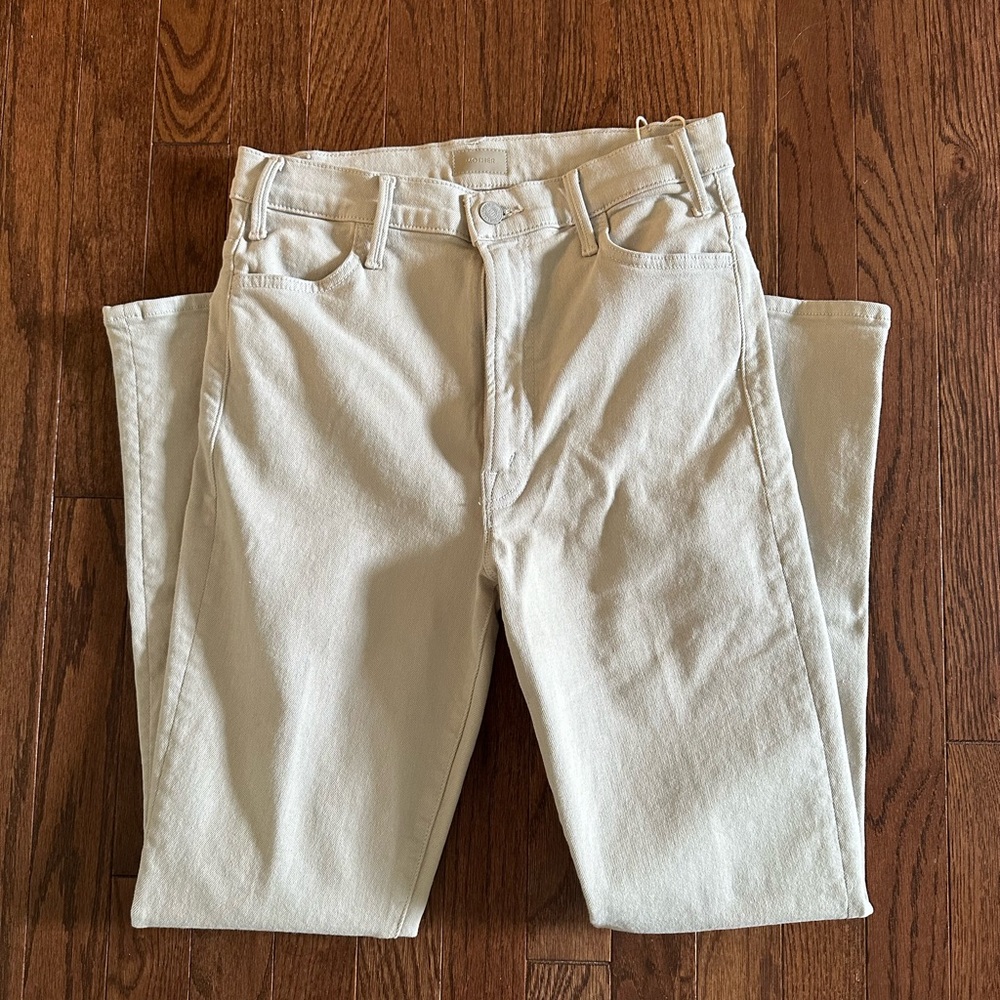 MOTHER The Hustler Flood Pants in Cream